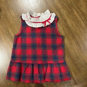 Janie and Jack plaid top for fancy girls